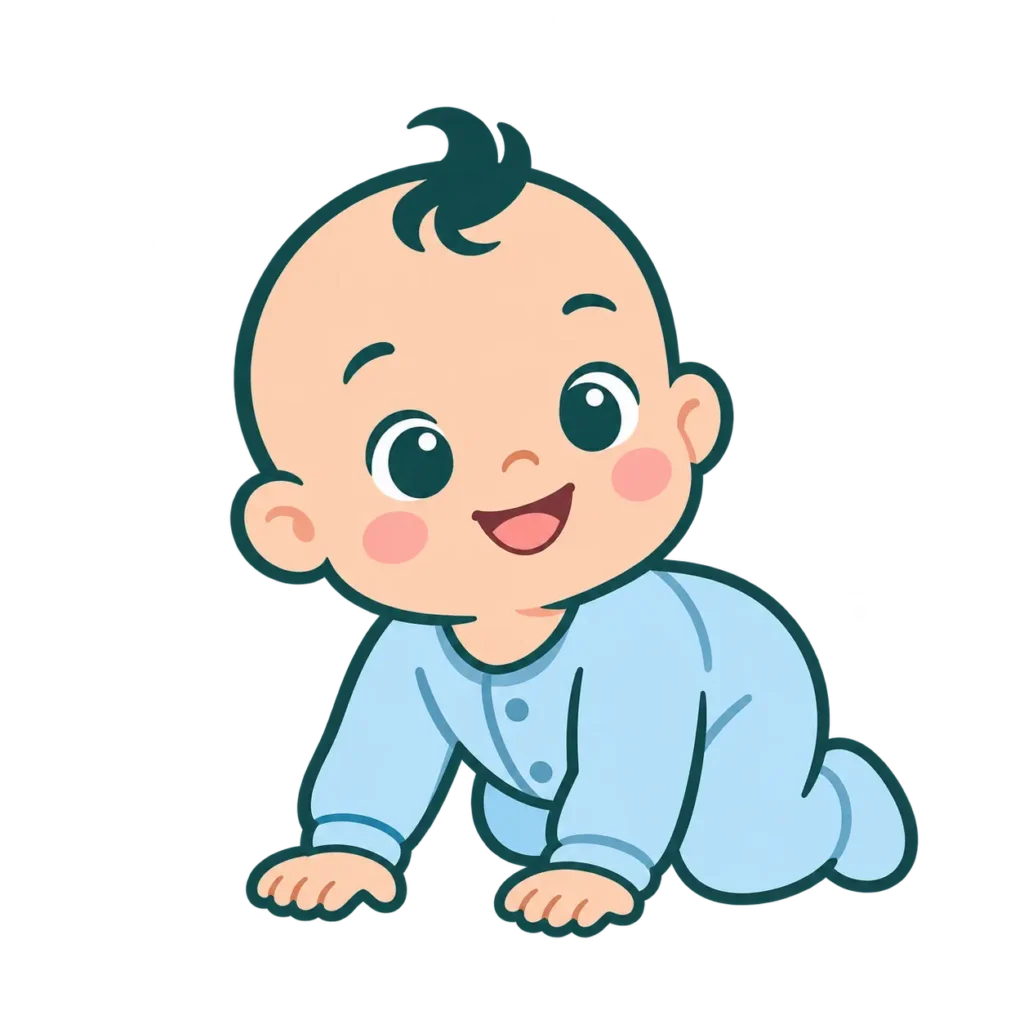 Cute baby illustration representing happy babies cared for by Born Cares